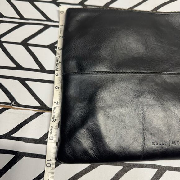 Kelly Moore Black Leather Clutch with tassel zip - Picture 8 of 8
